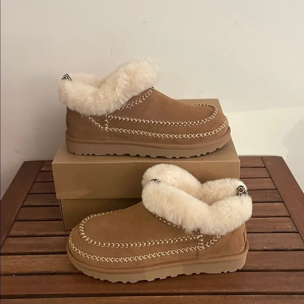 UGG Classic Ultra Mini Alpine Booties Chestnut USA Women Size 6/UK 4/EU 37 - Picture 3 of 8